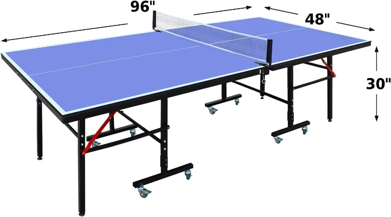 Foldable Professional Table Tennis Table for Indoors (8FT/9FT) — Playback Mode for Solo Practice, Includes Net & Posts, 2 Paddles, 3 Balls