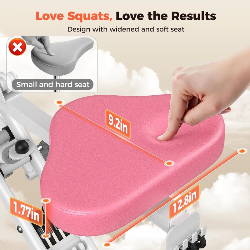 Sportsroyals Home Squat Machine – Foldable Ride & Row Trainer with Adjustable Resistance (0–100 lbs x4 Bands), Multi-Function for Glutes, Thighs, Abs & Back, 350 lb Capacity