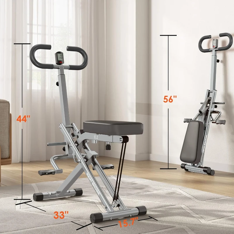 SogesHome Foldable Row-and-Squat Machine with Adjustable Resistance Bands — Compact Full-Body Home Workout, 330 lb Capacity