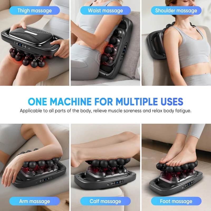 20-Head Deep Tissue Massage Gun — Percussion Massager with 3 Modes & 30 Levels for Back/Shoulders/Legs/Waist (Black, 20-Head)