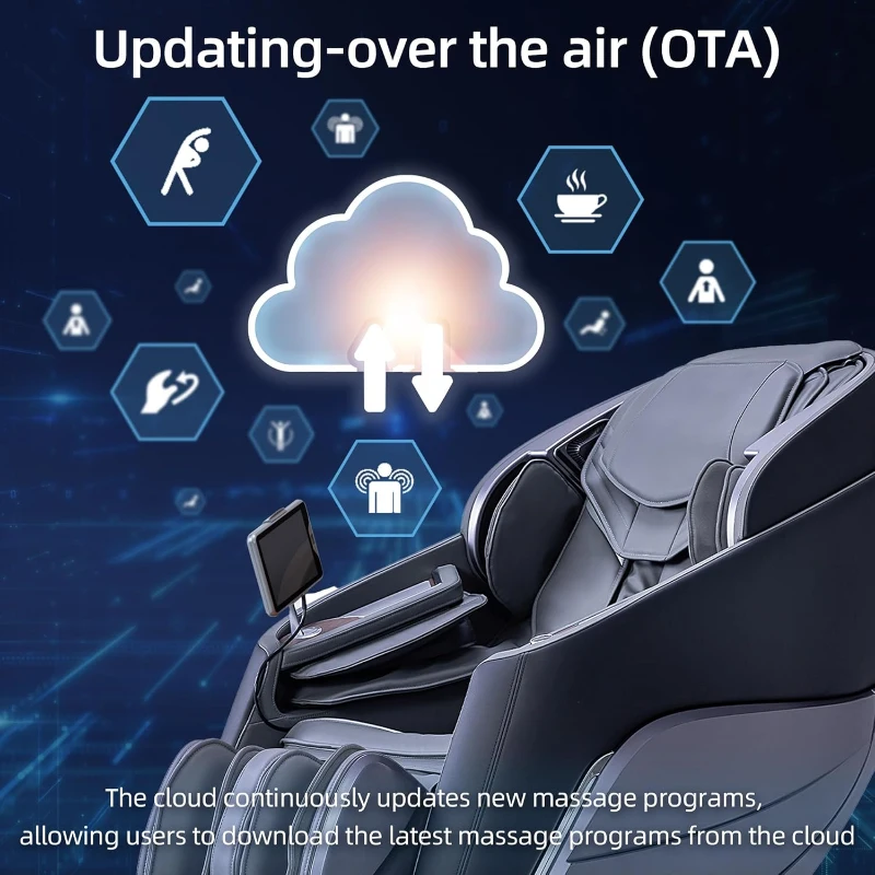 Alfine A710 Pro 2025 4D Massage Chair — iRest System Full-Body Zero Gravity Recliner with SL-Track, Yoga Stretch, Health Detection, App Control & Electric Calfrest (Black)