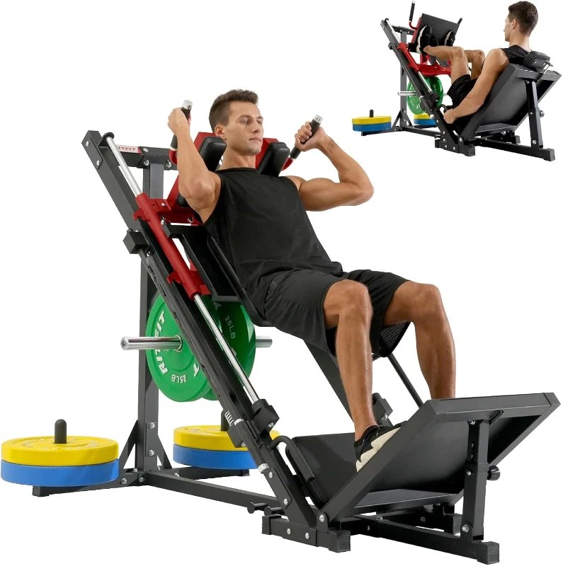 RitFit Leg Press & Hack Squat Machine — Professional Adjustable Leg Press with Linear Bearings, Weight Storage Posts, Full Lower-Body Trainer