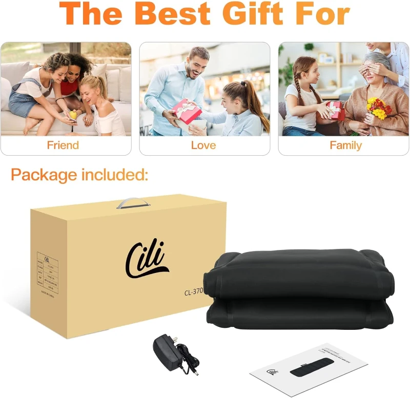 CILI Full-Body Vibration Massage Mat with Heat — Foldable Massage Mattress Pad for Bed, Sofa & Chair, Gifts for Men & Women