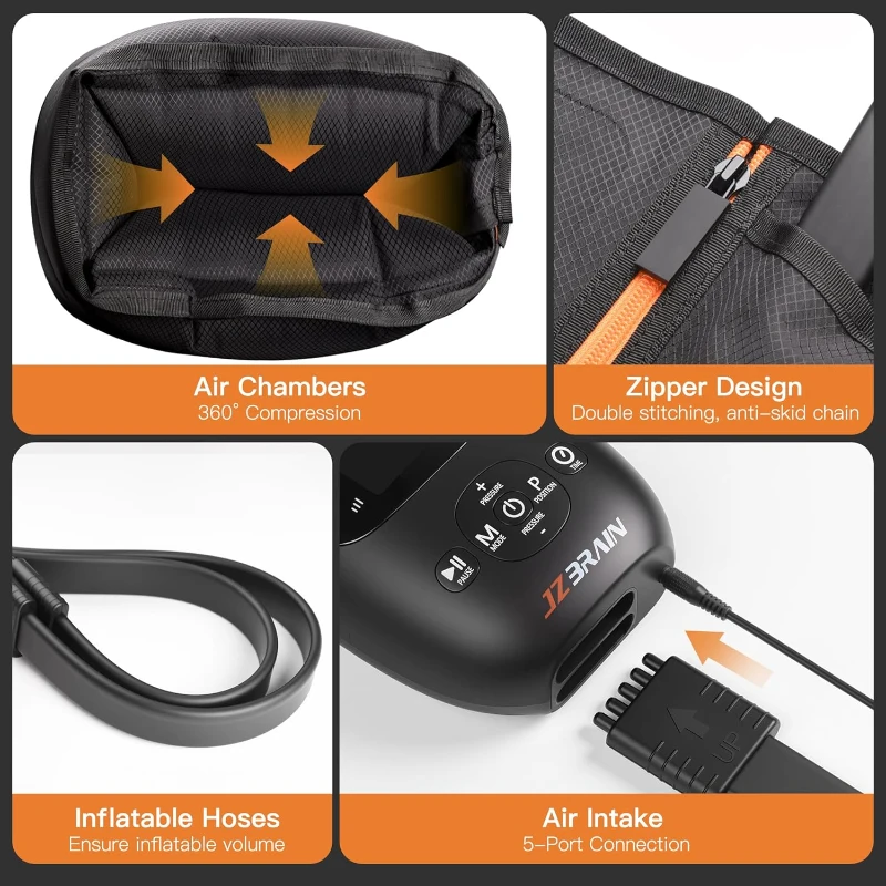 Sequential Air Compression Recovery System — Full-Leg Professional Compression Boots for Faster Recovery & Circulation Improvement (Medium)