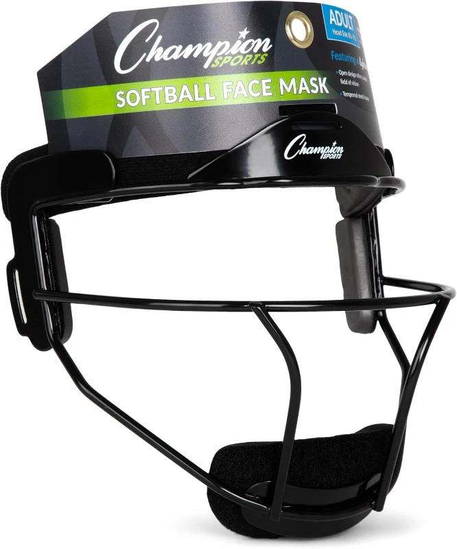 Champion Sports Adult Softball Fielder's Face Mask - Steel Protective Guard