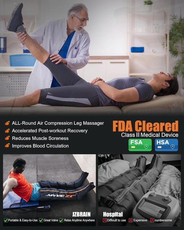 Sequential Air Compression Recovery System — Professional Full-Leg Compression Boots for Circulation, Pain Relief and Muscle Recovery (Athletes & Active Users)