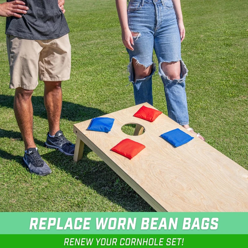 GoSports Regulation Cornhole Bags – Official 8-Pack Canvas Bean Bags (All-Weather) – Red & Blue or American Stars & Stripes