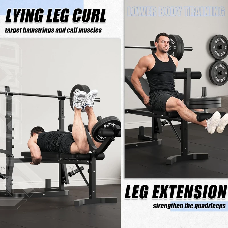 Z3 Olympic Weight Bench 900 lb — Multi-Function 9-in-1 Training Rig with Leg Extension, Preacher Curl & LAT Pulldown for Home Strength Training