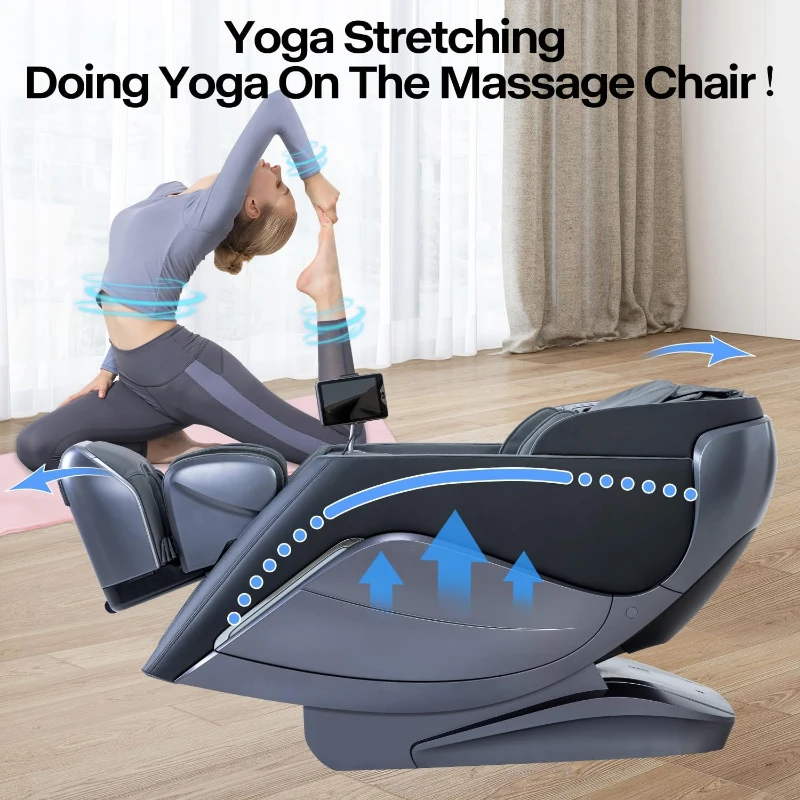 Alfine A710 Pro 2025 4D Massage Chair with iRest System — Full-Body Zero-Gravity Recliner, SL Track, Yoga Stretch, Health Detection, App Control, Electric Calfrest Extension (Black)