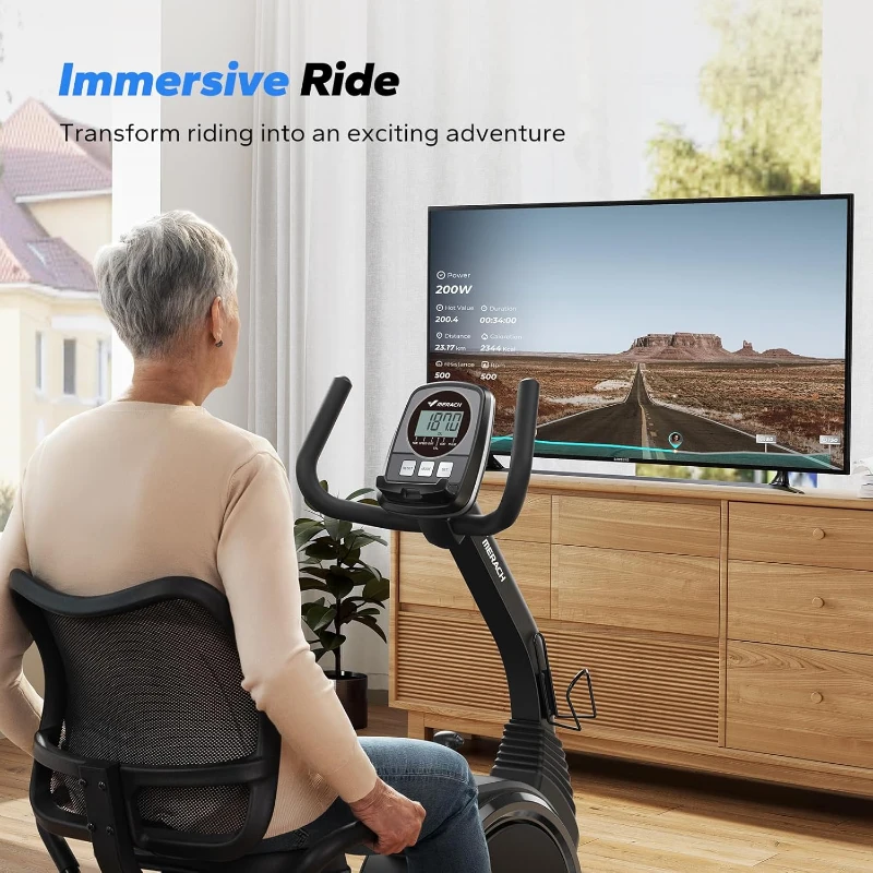 MERACH High-End Recumbent Exercise Bike – Magnetic, Bluetooth Smart with MERACH App, LCD, Heart-Rate Handles, Ergonomic Seat for Seniors