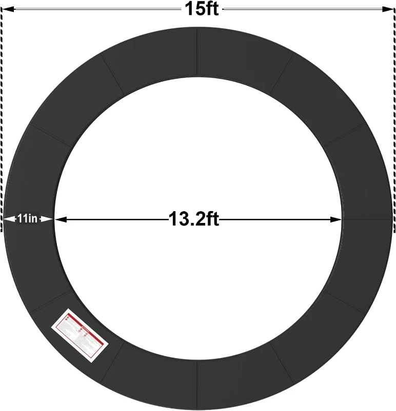 LANGXUN Replacement Trampoline Safety Pad for 15ft Round Frames – Waterproof Surround Cover with Foldable Design and 16mm EPE Foam