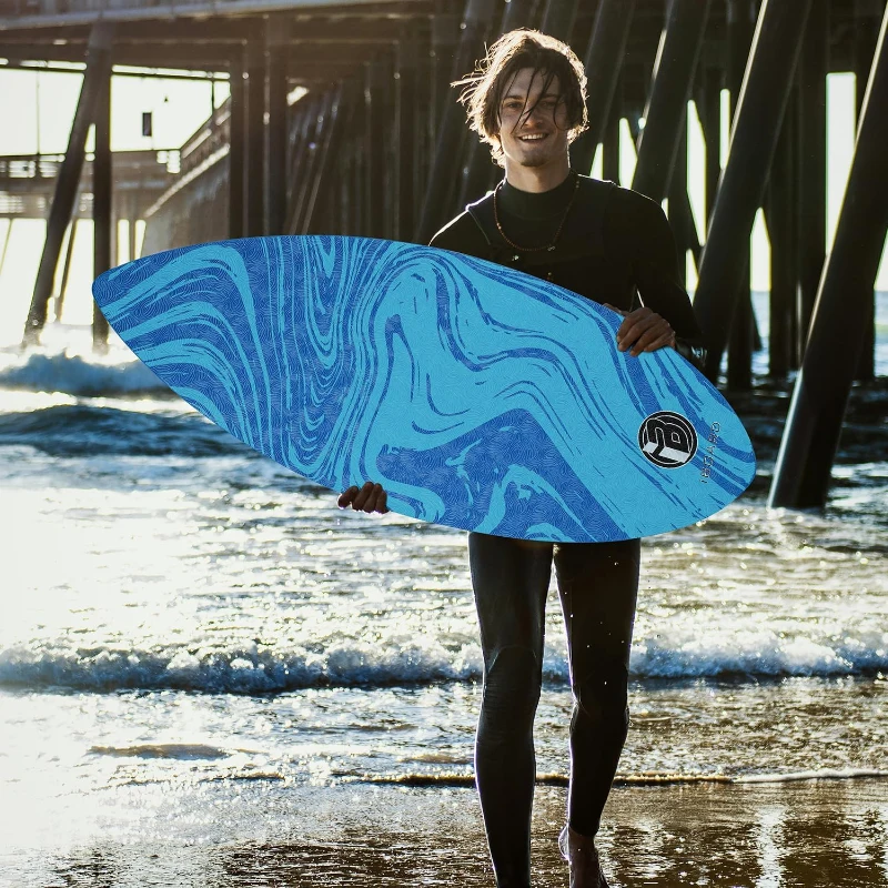 Skipper 36-inch High-Gloss Wooden Skimboard – 7-Layer Beginner Skim Board for Teenagers & Adults, Soft IXPE Traction Pad, 3 Colors