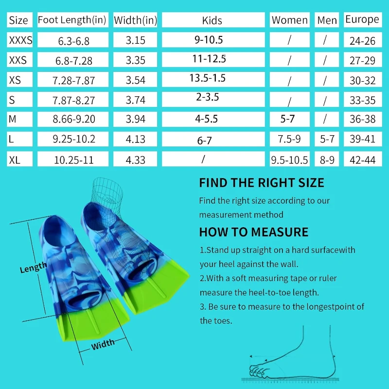 Short Kids Swim Fins — Comfortable Lap Swimming Flippers for Beginner Training, Boys & Girls