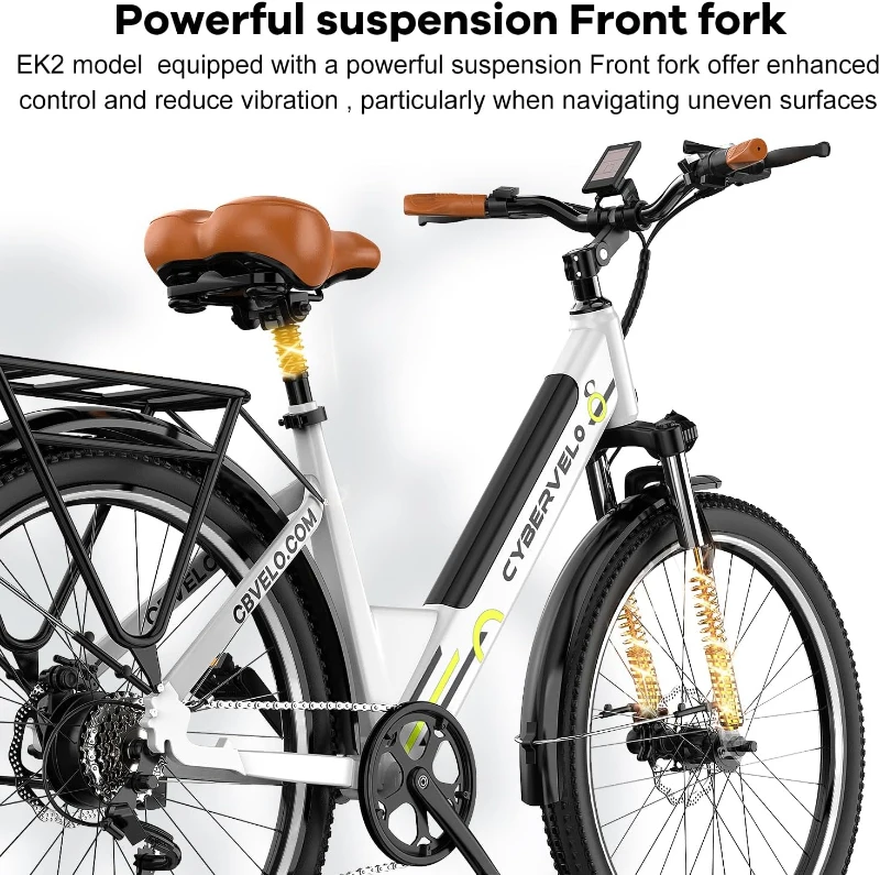 1000W Peak Adult Electric Bike with Removable Battery, 26"" Wheels, 7-Speed — Commuter/All-Terrain E-Bike