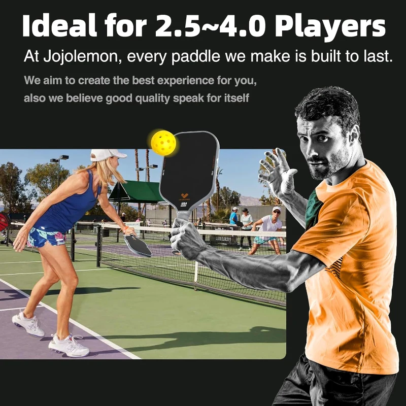 JOJOLEMON Carbon Fiber Pickleball Paddle with 16mm Shark Power Polymer Core — Optimized for Spin, Stability & Consistency