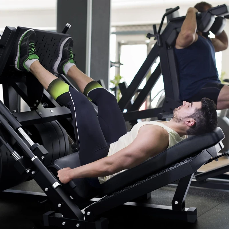 RitFit Leg Press & Hack Squat Machine – Adjustable Home Gym Plate-Loaded Trainer with Linear Bearings and Weight Storage