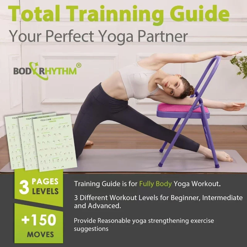 BODY RHYTHM Yoga Support Chair with Lumbar Backrest for Core & Abs, Handstand Balance, Flexibility, Strength Training and Back Pain Relief