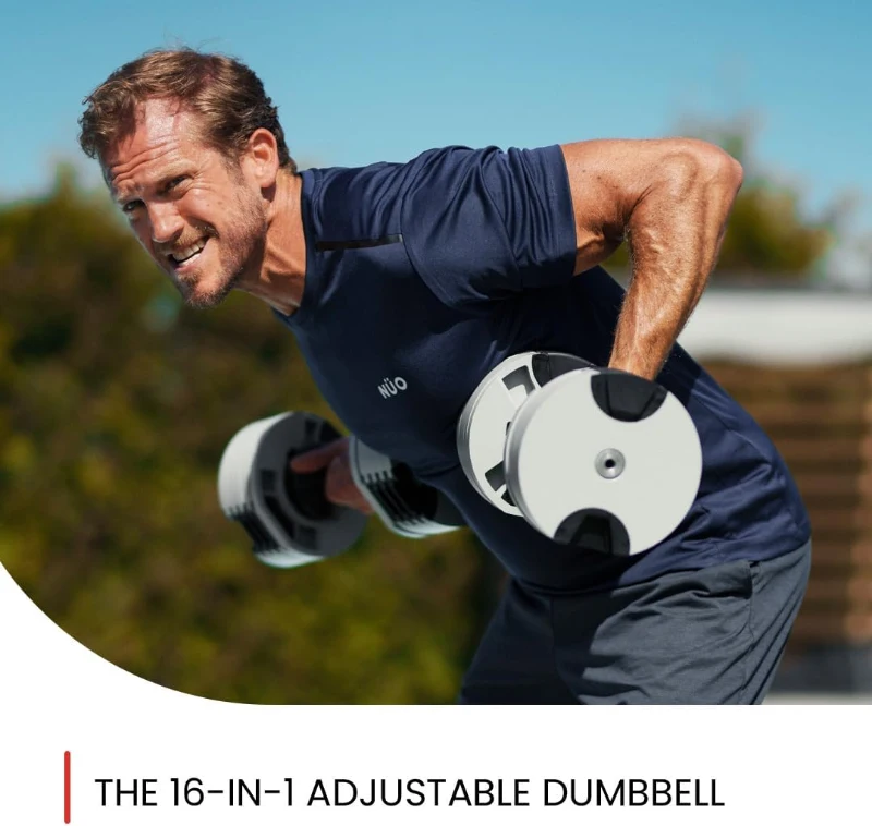 NUOBELL Adjustable Dumbbells 5–80 lbs: Replace 16 Sets — Compact Home Gym Weight Solution