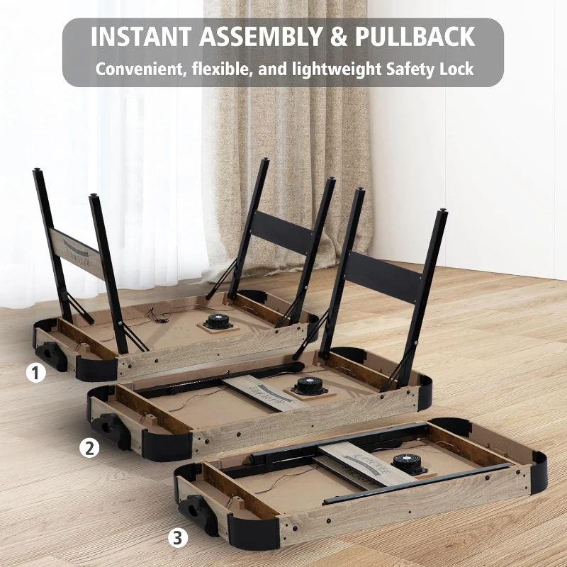 48"" Foldable Air Hockey Table - Indoor Arcade Set with Electronic Scoreboard, 2 Pucks & 2 Pushers