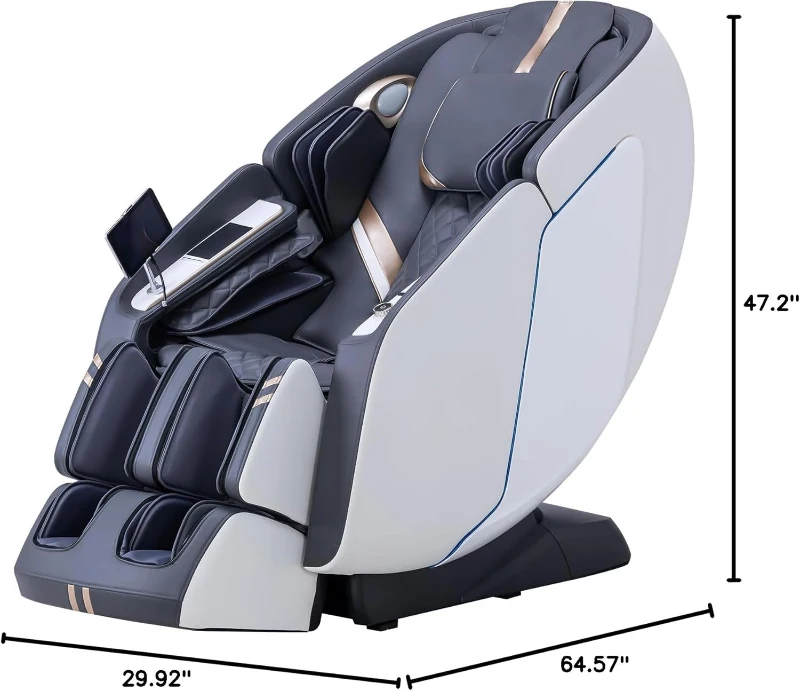 MassaMAX 4D Full-Body Massage Chair with Zero Gravity, Extendable Footrest, SL-Track, 15 Programs, AI Voice Control, Yoga Stretch, Foot Rollers, Lumbar & Calf Heating, Includes Cover (White)