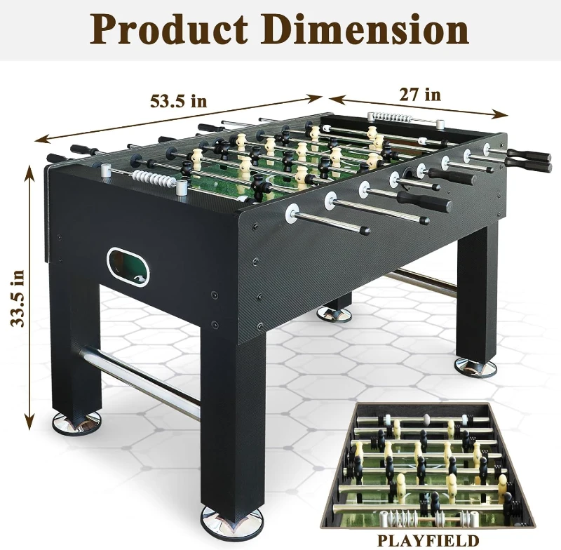 54"" Full-Size Competition Foosball Table - Adult Game Room Table with Accessories