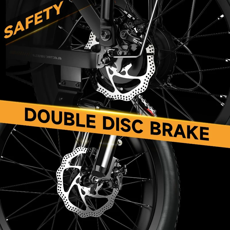 2024 Upgraded 1000W Foldable E-Bike with 48V 20Ah Removable Battery, 30+ MPH, 80-Mile Range, 20"" Fat Tires — Foldable Commuter & Off-Road Electric Bicycle