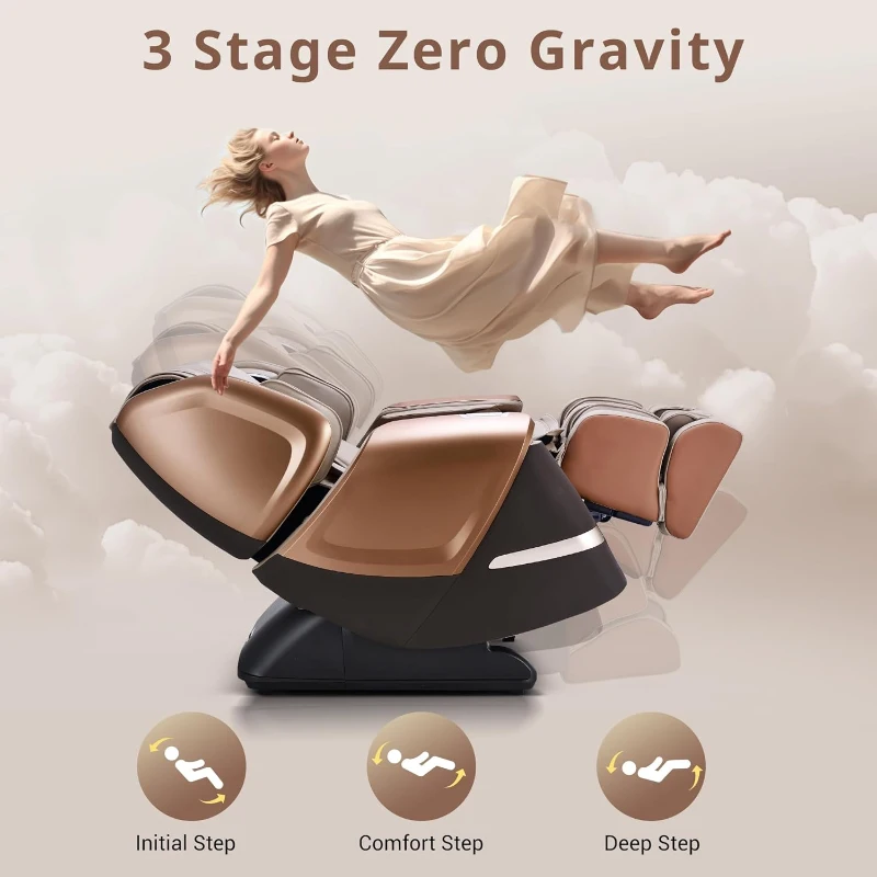 MYNTA 2025 4D Massage Recliner with 4D+2D Dual Mechanisms, Extended SL-Track, Zero Gravity, Waist & Shawl Heating, Foot/Calf Massage and Hi‑Fi Bluetooth Music Sync