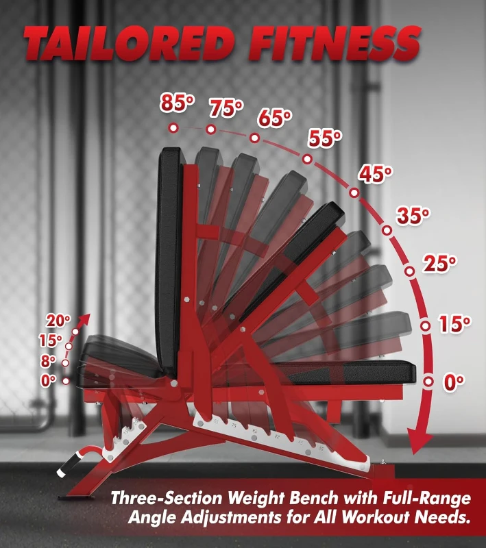 RITFIT Adjustable Weight Bench — Multi-Position Incline/Decline/Flat Home Gym Bench, 1300 lb Capacity