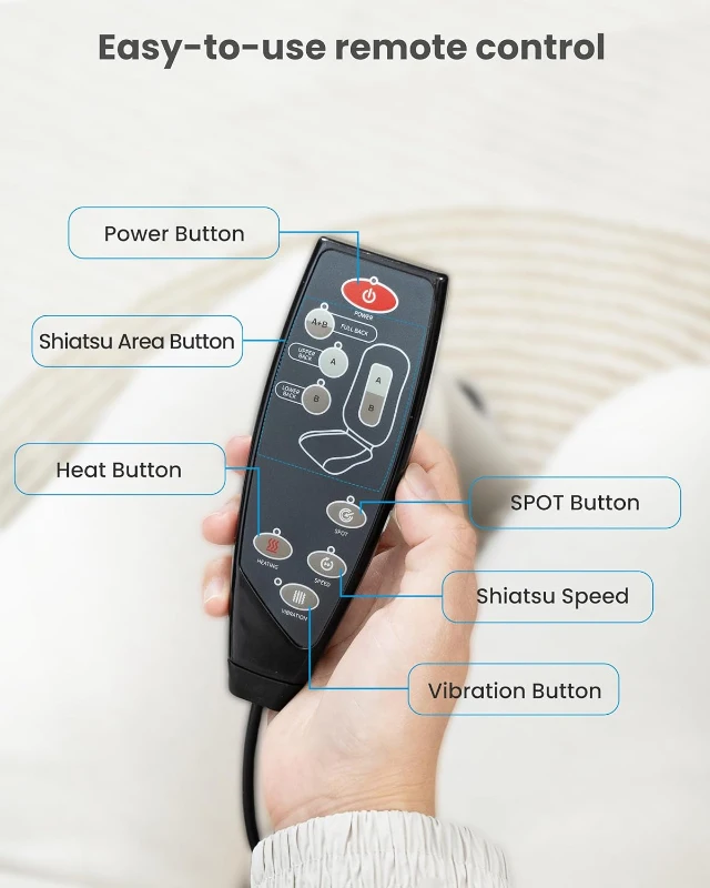 COMFIER Heated Back Massager Pad with Shiatsu, 2-Speed Full-Back Chair Massager with Spot Function and Vibrating Seat – Lightweight Massage Cushion for Home, Office, Gifts for Men & Women