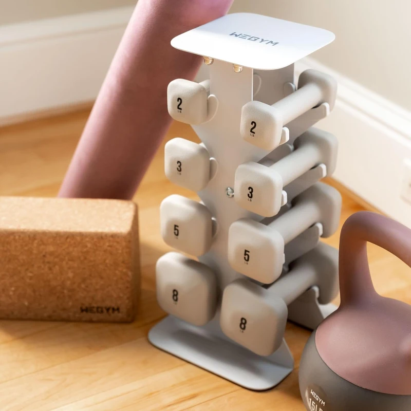 WeGym SafeGrip Anti-Roll Dumbbells — Thick Grip Handles, Square Free Weights for Secure Home Workouts and Training