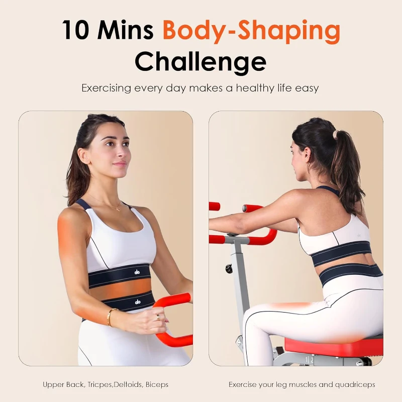 SogesHome Foldable Row & Squat Machine for Home — Full-Body Trainer with Adjustable Resistance Bands, Raised Cushion and Adjustable Seat, 330 lb Capacity