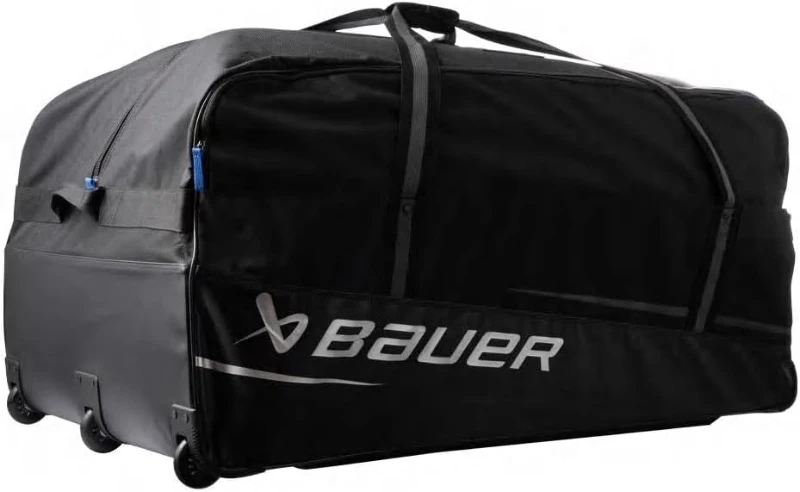 Bauer '24 Premium Wheeled Goalie Bag — 42"" x 25"" x 20"" with Reinforced Base, Extension Handle and 3 Wheels