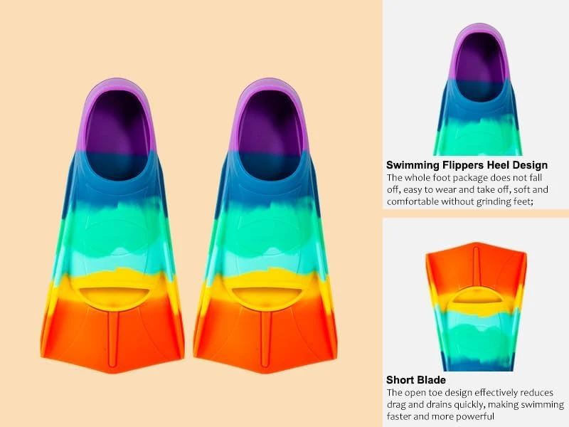 Short Silicone Swim Fins for Kids – Training Flippers for Children, Boys & Girls, Beginner-Friendly