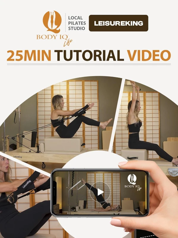 Oak Wood Pilates Reformer with Tower — Quick-Assembly Studio-Grade Reformer Machine with Tower & Accessories for Home and Gym