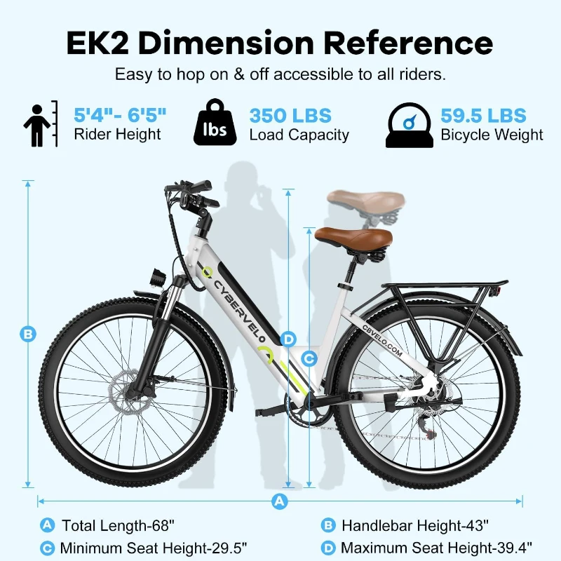 1000W Peak Adult Electric Bike with Removable Battery, 26"" Wheels, 7-Speed — Commuter/All-Terrain E-Bike