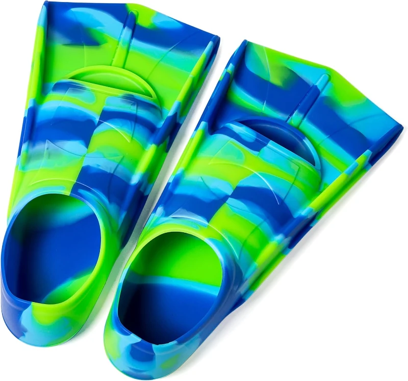 Short Kids Swim Fins – Comfortable Training Flippers for Lap Swimming, Boys & Girls, Beginners