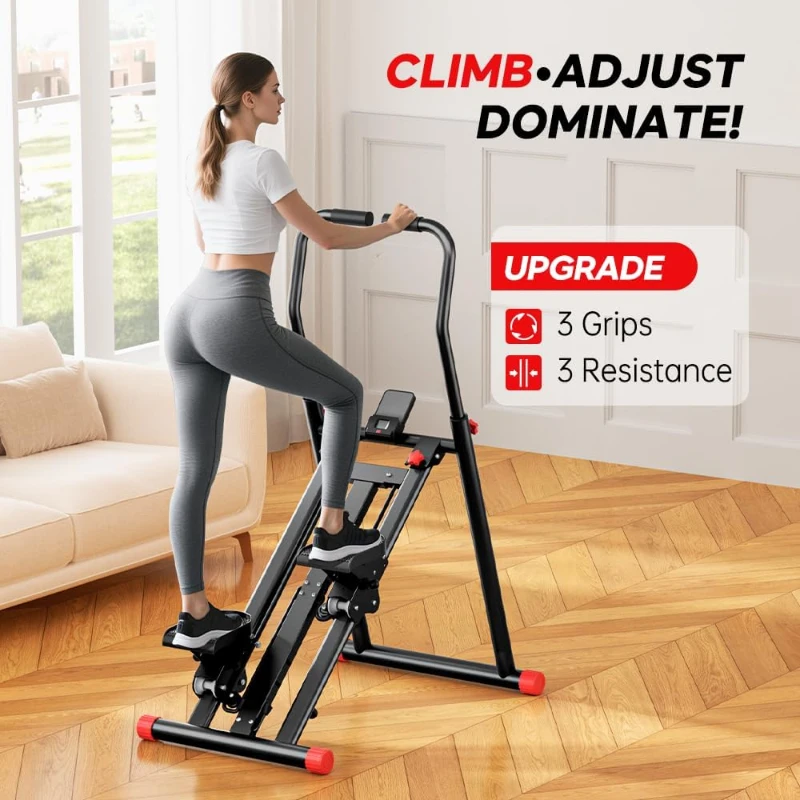 Vertical Climber — Folding Home Cardio Climber with 3-Level Resistance, Compact Full-Body Exercise Machine (New Version)