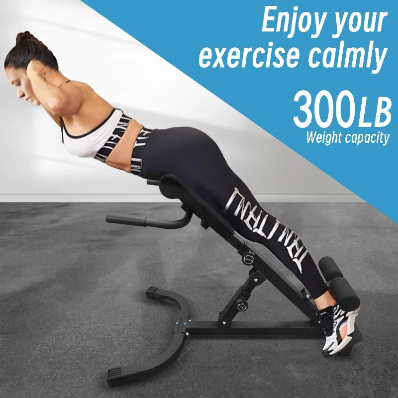Hyper Back Extension Roman Chair — Foldable Hyperextension Bench for Glutes, Hamstrings & Lower Back