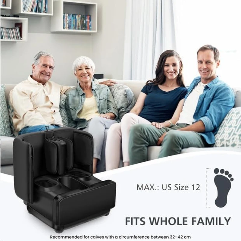 COMFIER 2-in-1 Foot & Calf Massager - Foldable Heated Ottoman with Shiatsu, Kneading, Vibration & Compression for Feet, Ankles, Calves (Fits up to Men’s Size 13)