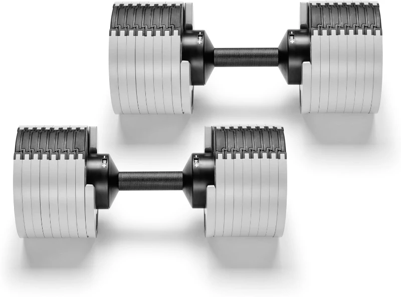 NÜOBELL Easy-Twist Adjustable Dumbbells (Pair) — 5–80 lb, 2024–25 Edition (All-in-One)