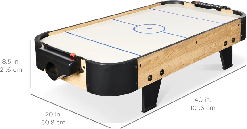 Best Choice Products 40"" Portable Tabletop Air Hockey — Compact Arcade Table with 100V Motor, Fan, 2 Strikers & 2 Pucks
