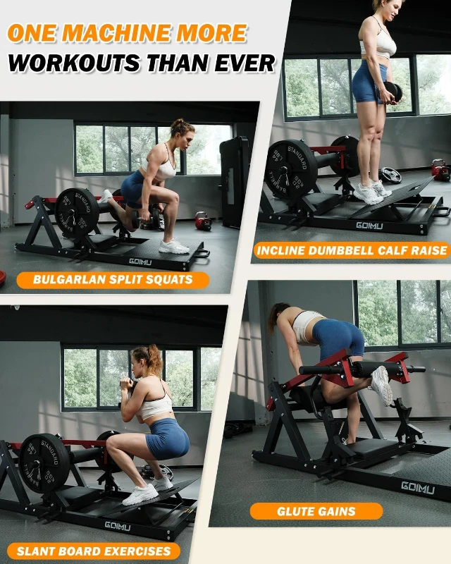 GOIMU HT01 Hip Thrust Machine — 800 lb Plate-Loaded Glute Drive with Band Pegs and Weight Holder, Heavy-Duty Glute Bridge Equipment