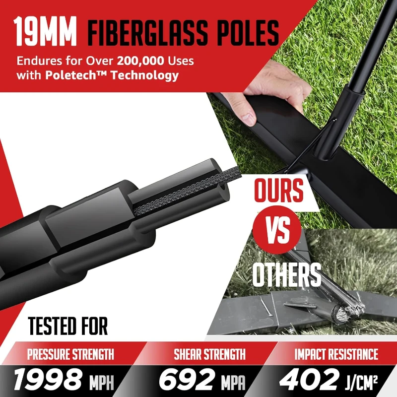 20ft Volleyball Training Net – Portable Freestanding Practice System, Height-Adjustable with Carry Bag for Backyard & Indoor Drills