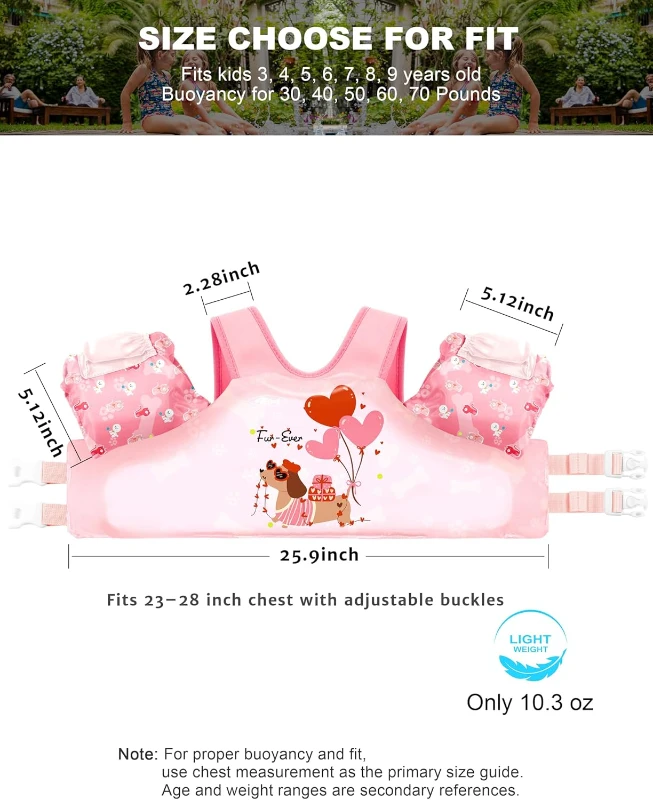 Puddle Float Jumper Swim Vest with Arm Floaties - Toddler Life Jacket for 20-70 lbs, Ages 1-9