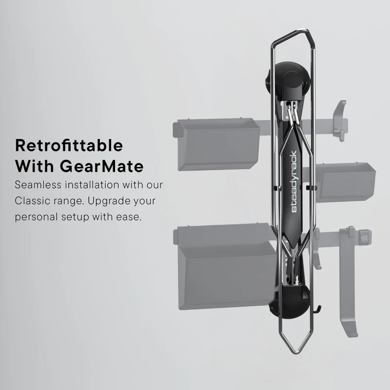 Steadyrack Original Wall-Mounted Vertical Bike Rack for Mountain Bikes – Pivoting, Space-Saving Heavy-Duty Steel Storage