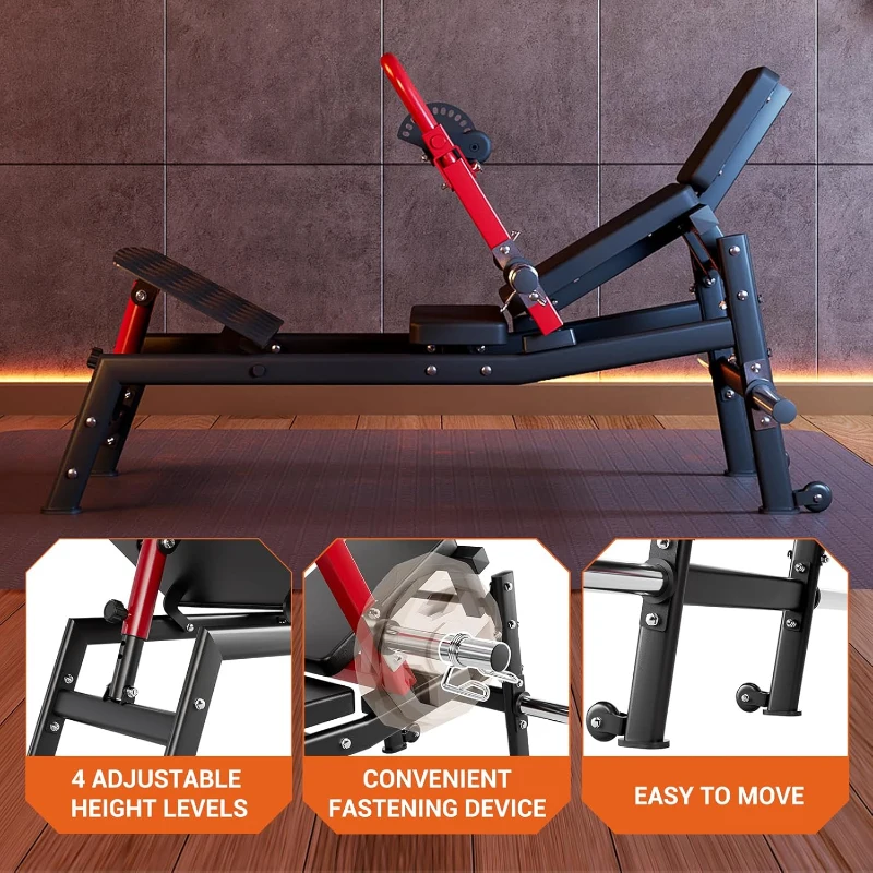 GarveeLife Hip Thrust Machine — 900 lb Plate-Loaded Glute Bridge with Adjustable Footboard and Heavy-Duty Frame for Glute Building