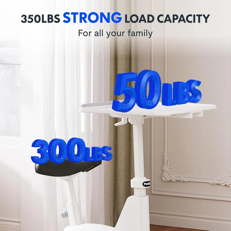 FLEXISPOT V9PRO/V9MAX Space-Saving Under-Desk Exercise Bike with Removable 2D Desktop — 8 Resistance Levels, 300 lb Heavy-Duty Capacity, Quick Assembly