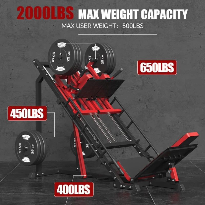 SPART 5-in-1 Iso Leg Press & Hack Squat Machine with Linear Bearings, Calf Raise and Band Pegs — Commercial-Style Lower-Body System