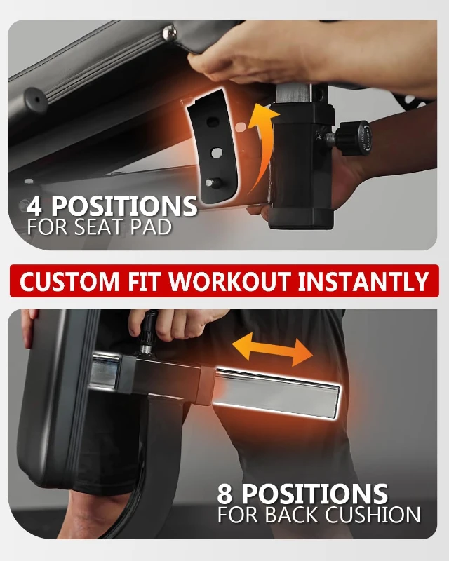 GMWD LE02 Plate-Loaded Leg Extension & Curl Machine, Adjustable Lower-Body Exercise Bench with Rotary Leg Attachment, Home Gym Thigh Trainer (Black)