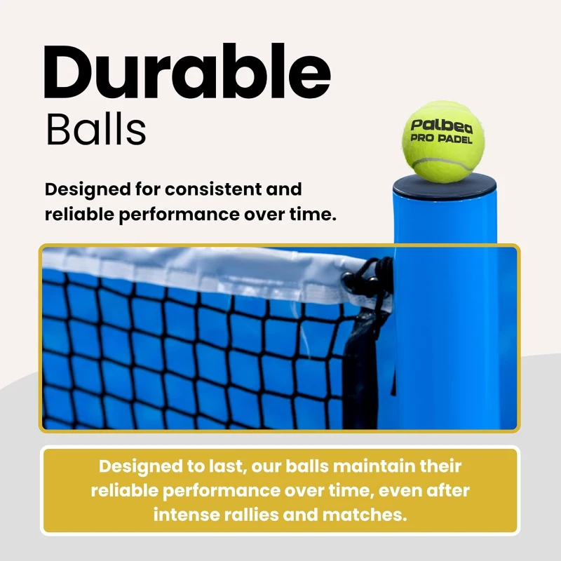 Palbea PRO Padel Balls – FIP-Approved High-Visibility Felt Padel Balls, Pressurized Tubes of 3 (Options: 6 / 12 / 24 Tubes) for Training and Tournaments